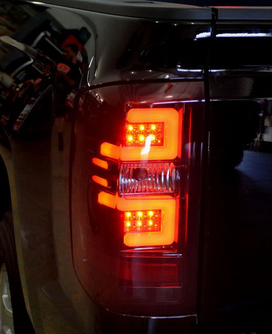 RECON Smoked Red OLED Tail Lights for 20142016 Chevy Silverado